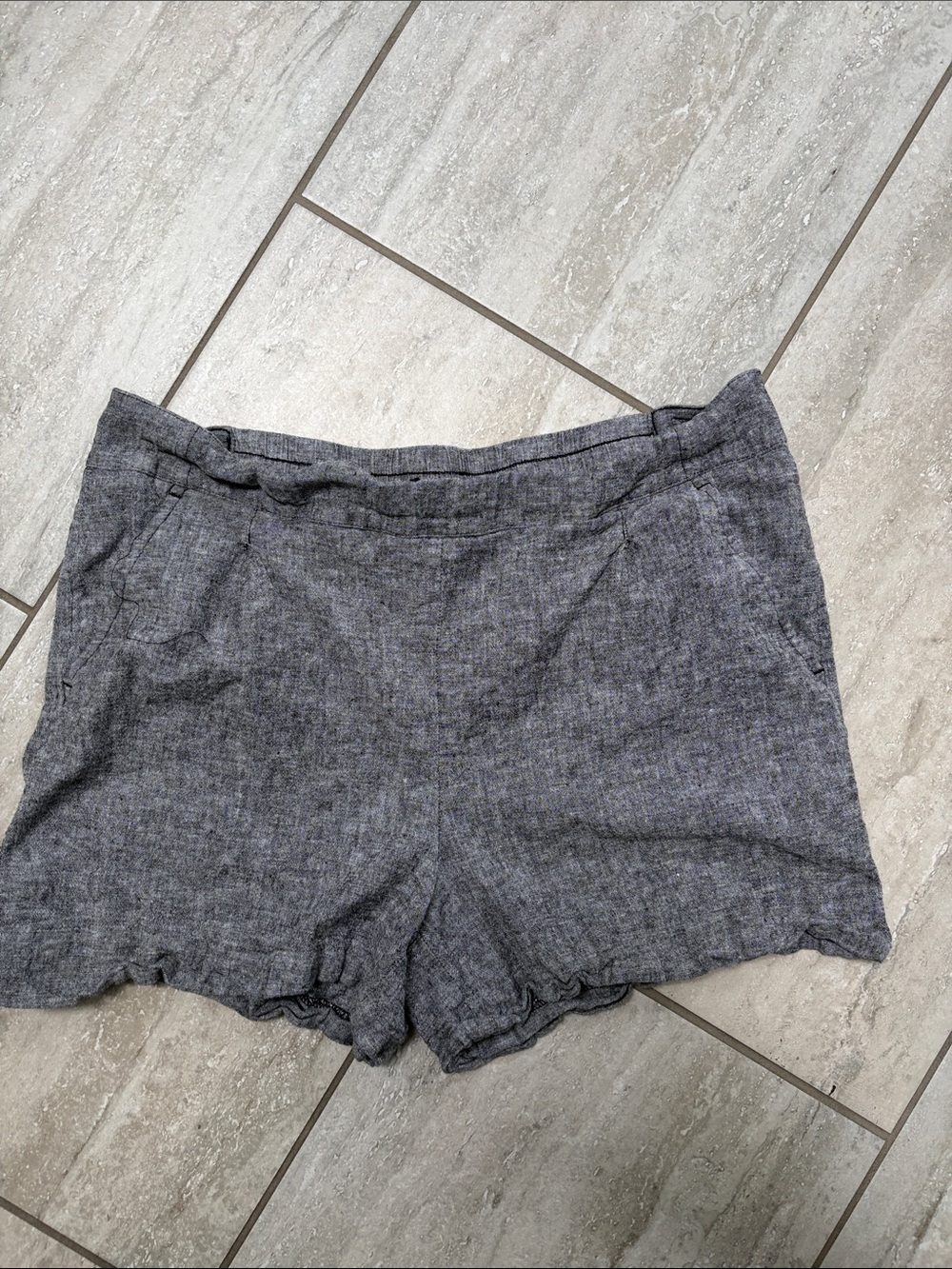 Apt. 9 Heather Gray High-Waist Linen-Blend Shorts